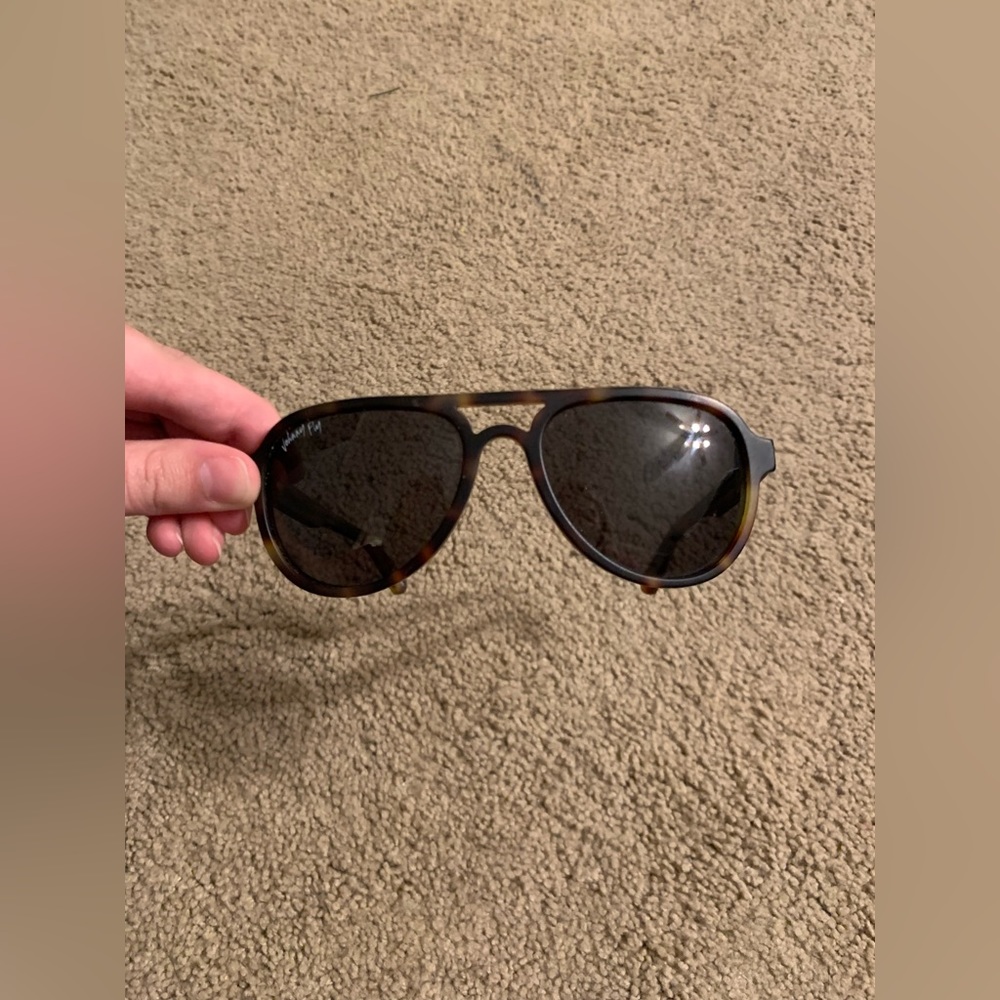 Retro Square Polarized Aviator Sunglasses Johnny Fly Brand (brown tortoise)